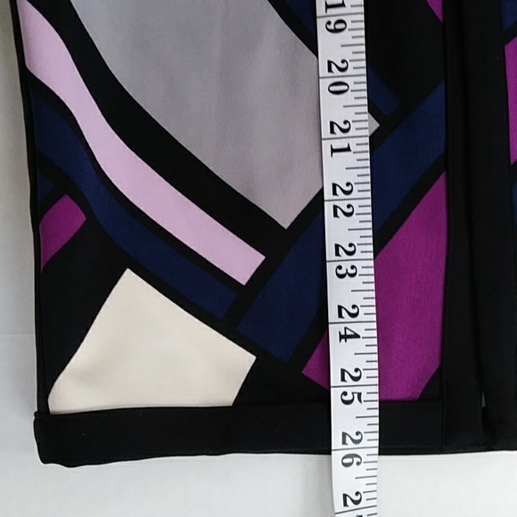 Worthington Pattern Pencil Skirt w/Front Slit 6 Black Blue - Picture 15 of 15